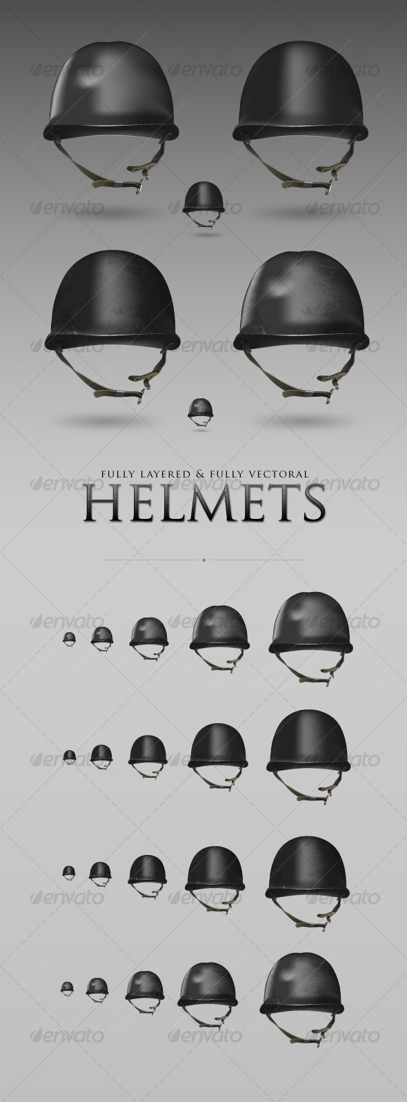 Military Helmet Set - Objects Vectors