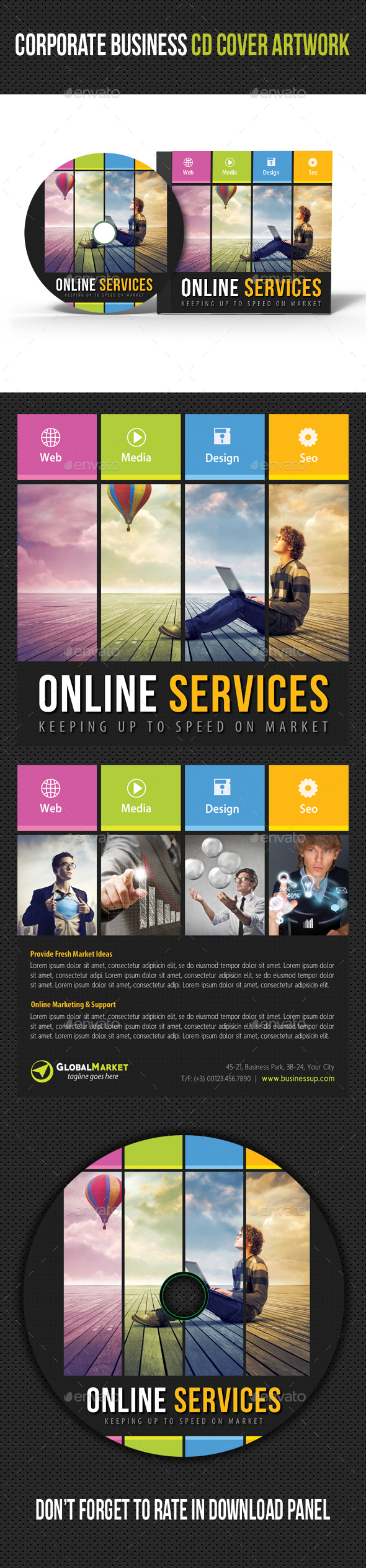 Corporate Business CD Cover Artwork V04 - CD & DVD Artwork Print Templates