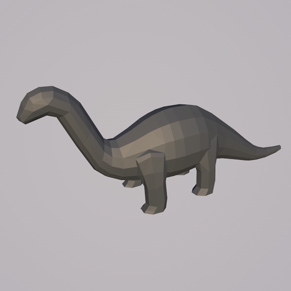 Low-poly Brachiosaur Mesh - 3Docean 13398671