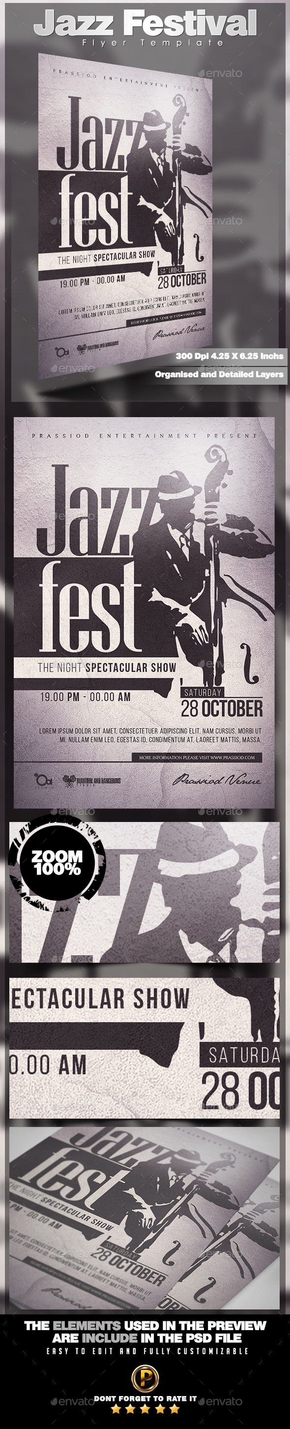 Jazz Festival Flyer Template - Concerts Events