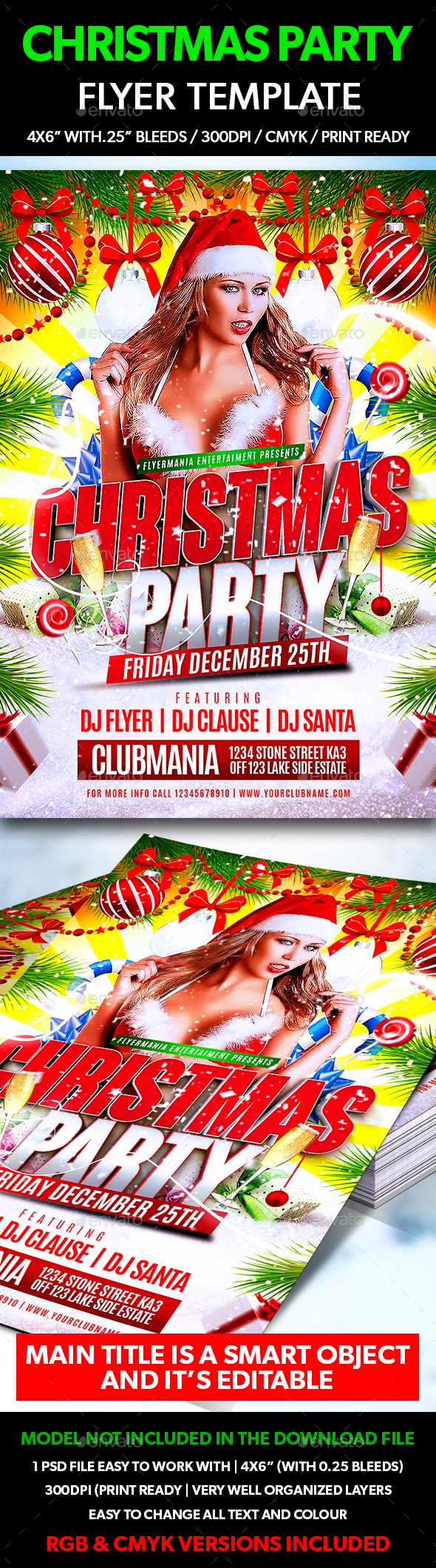 Christmas Party Flyer Template - Holidays Events