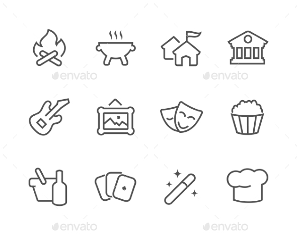 Outline Event Icons. - Miscellaneous Icons
