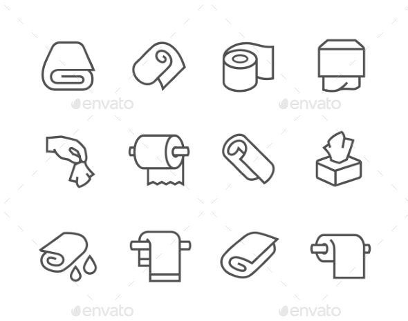 Lined Towels And Napkins Icons - Icons