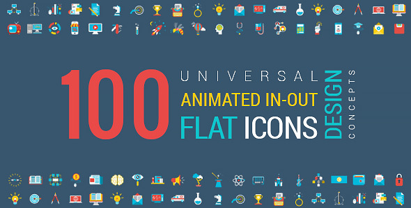 Animated Flat Icons - VideoHive 13399412