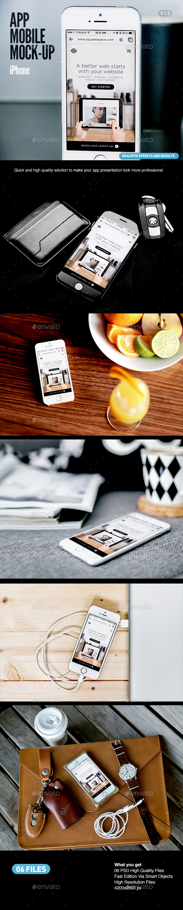 iPhone Mobile App Screen Devices MockUp - Mobile Displays