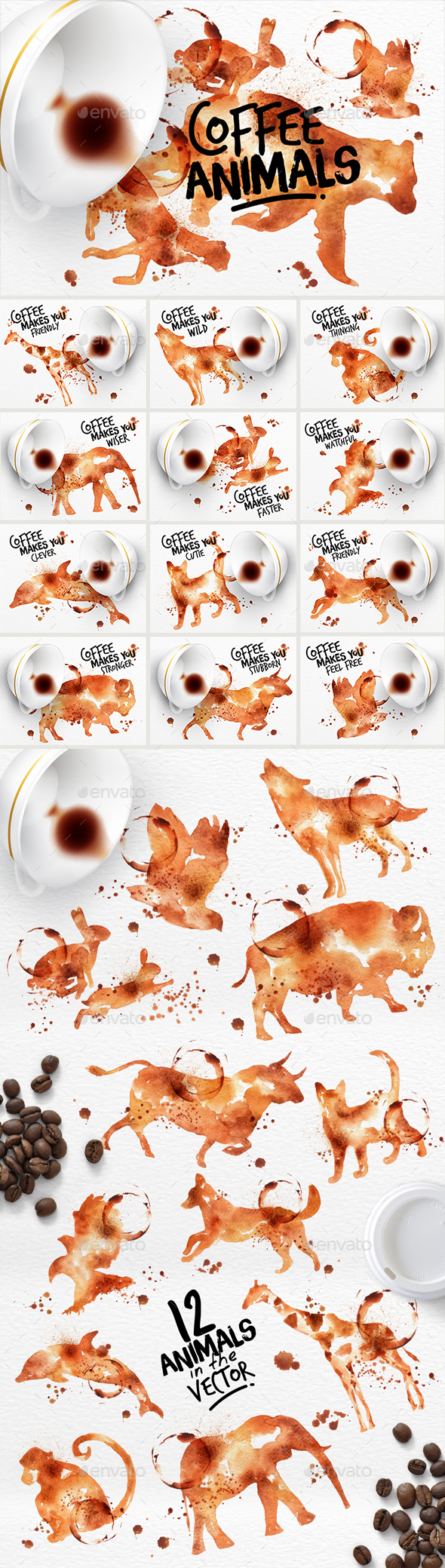 Poster Animal Coffee - Animals Characters