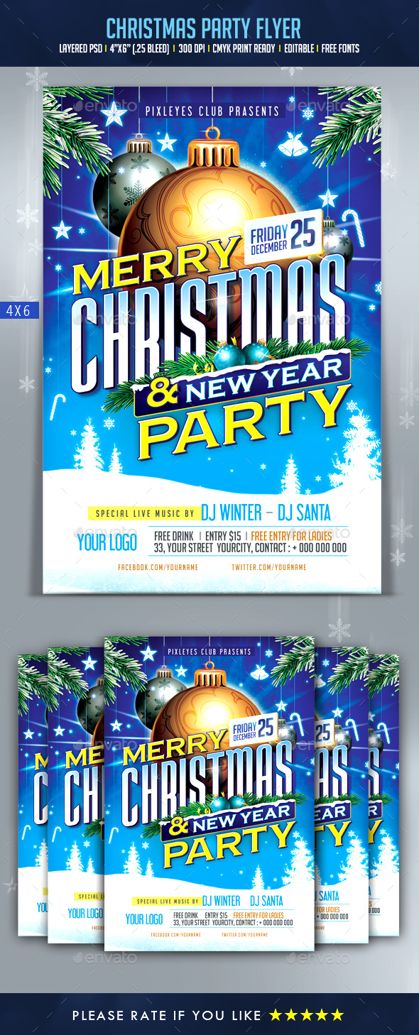 Christmas Party Flyer - Print Templates