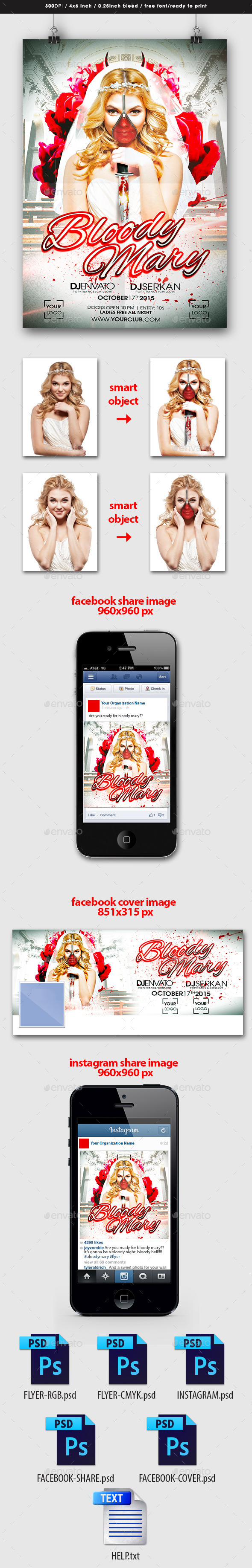 Bloody Mary Flyer - Clubs & Parties Events