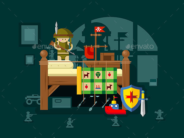 Child Playing In The Room - Monsters Characters