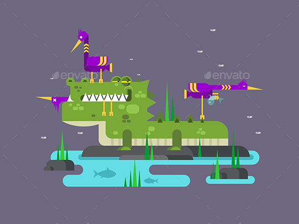 Crocodile Character Cartoon - Animals Characters