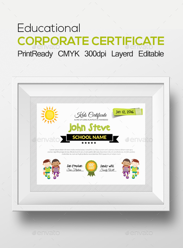 Kids Certificate and Diploma Template - Certificates Stationery