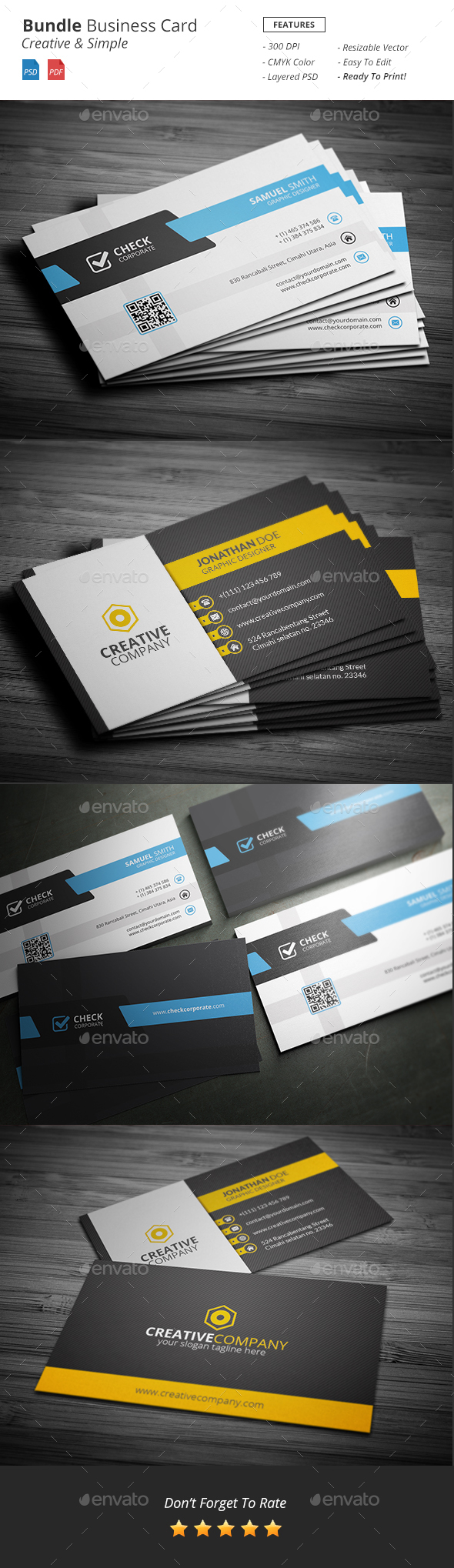 Bundle - Business Card Template - Business Cards Print Templates