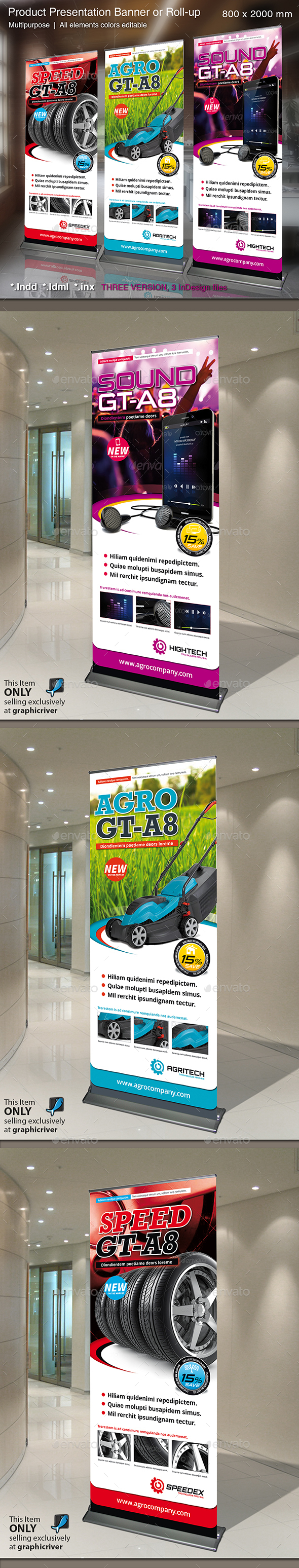 Banner or Rollup Product Presentation - Signage Print Templates