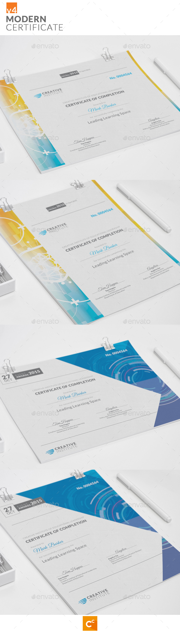 Modern Certificate v4 - Certificates Stationery
