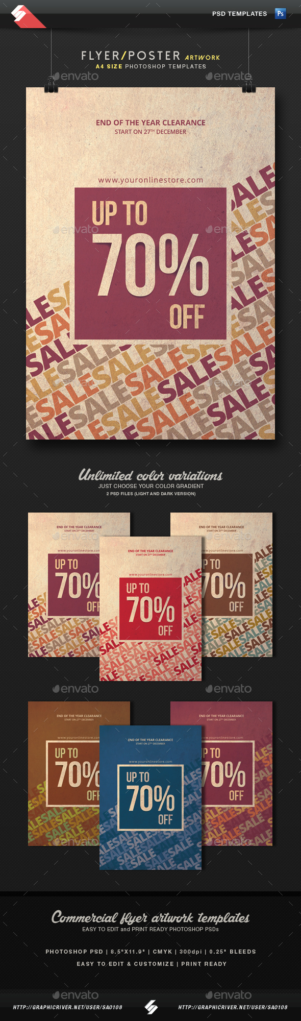 Sale Off - Discount Flyer Template A4 - Commerce Flyers