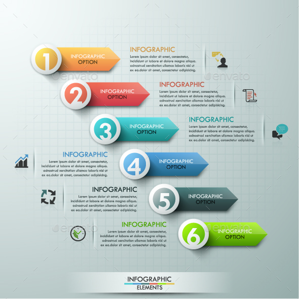 Modern Infographics Paper Arrows Template - Infographics