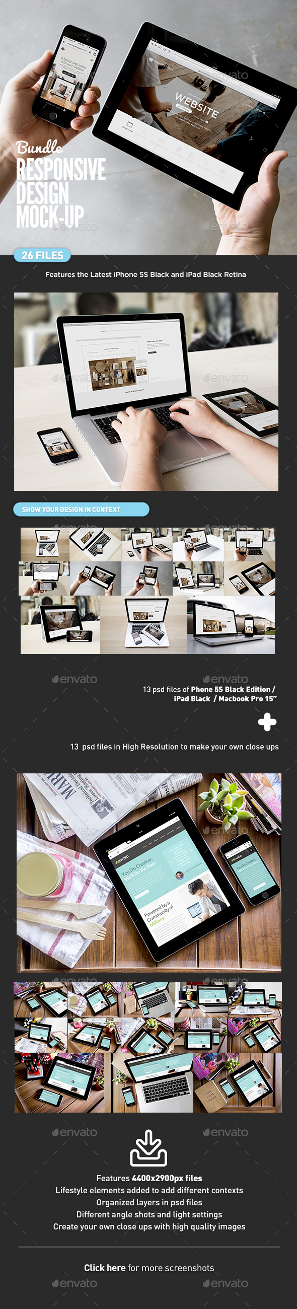 Responsive Screens Device Mock-Up Bundle - Multiple Displays