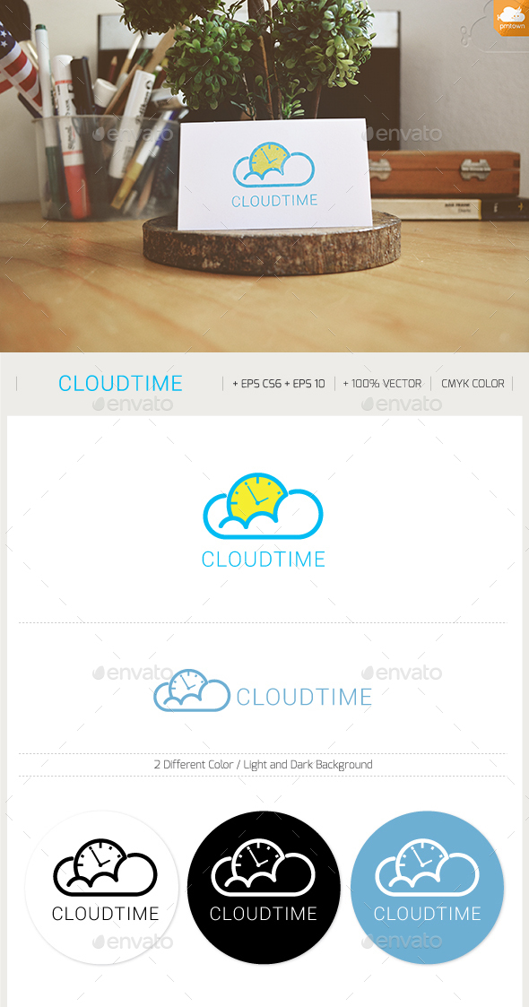 Cloud Time logo - Objects Logo Templates
