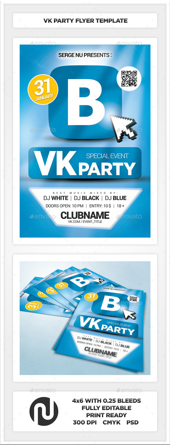 VK Party Flyer Template - Flyers Print Templates