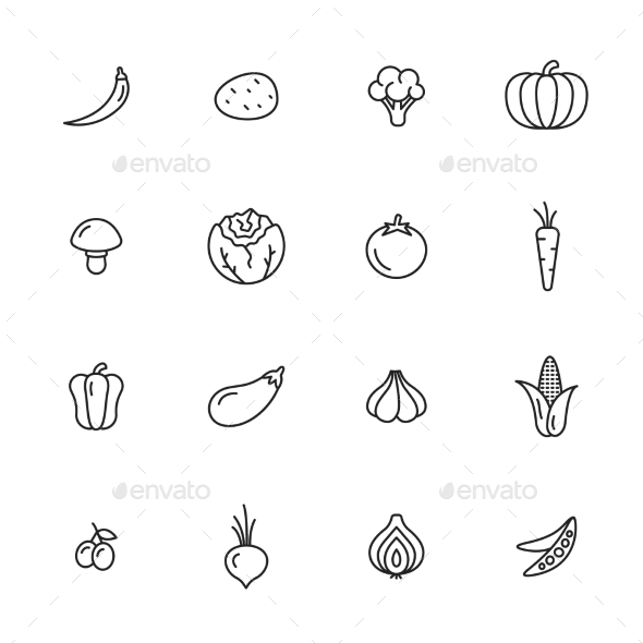 Vegetables Icons - Food Objects