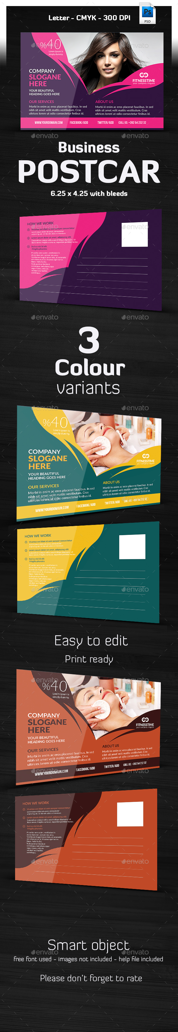 Hair & Beauty Salon Postcard Template - Cards & Invites Print Templates