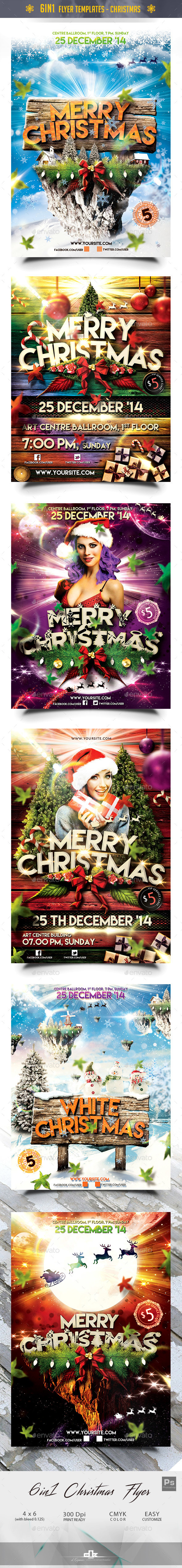 6 in 1 Christmas Flyers Bundle - Holidays Events