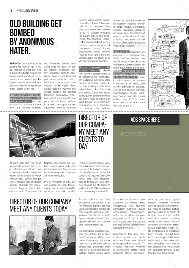 A3 Newspaper Template by spidergraph | GraphicRiver