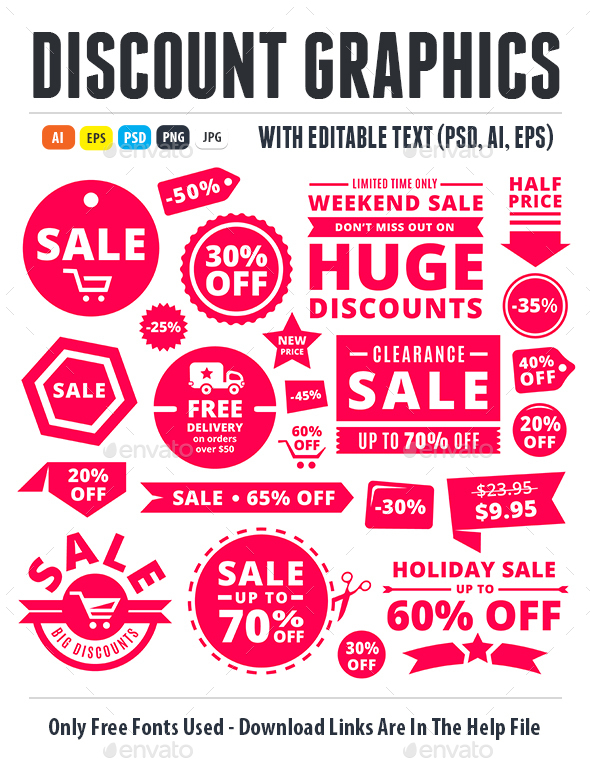 Modern Discount Sale Tags, Badges And Ribbons - Miscellaneous Web Elements