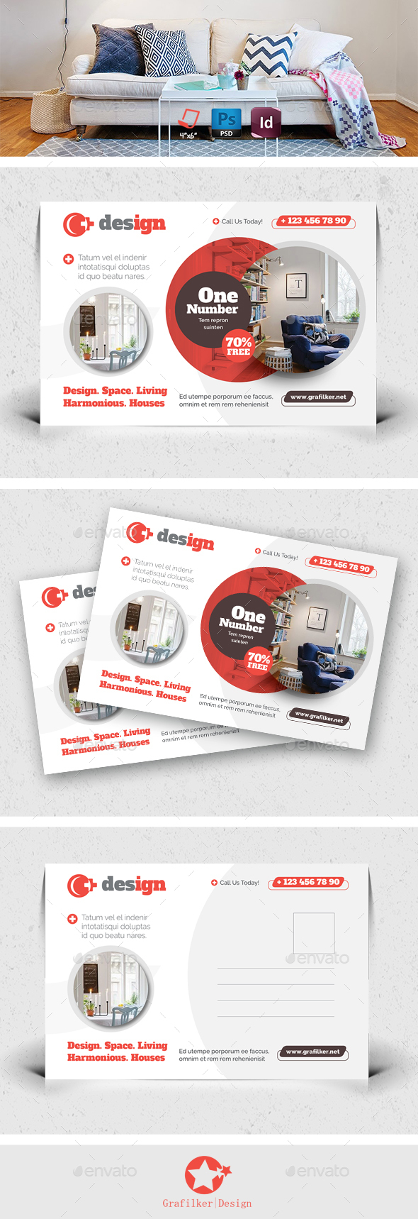 Interior Design Postcard Templates - Cards & Invites Print Templates