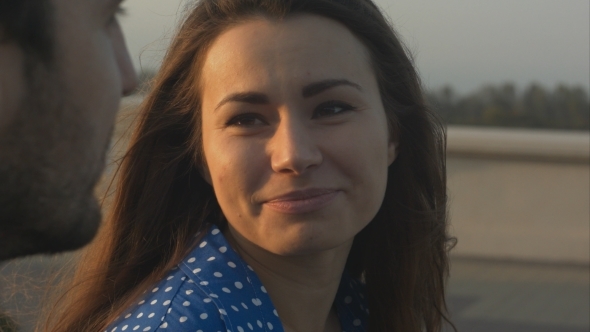 Woman Listens To Man.  alt