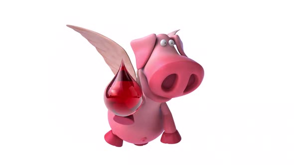 Flying pig - computer animation alt