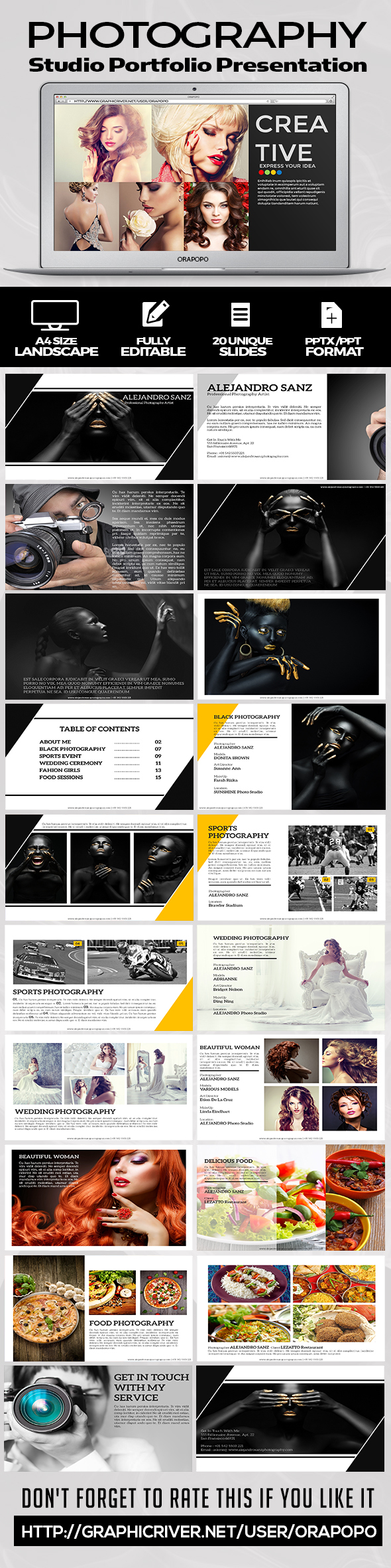 Photography Studio Portfolio Presentation - Creative PowerPoint Templates