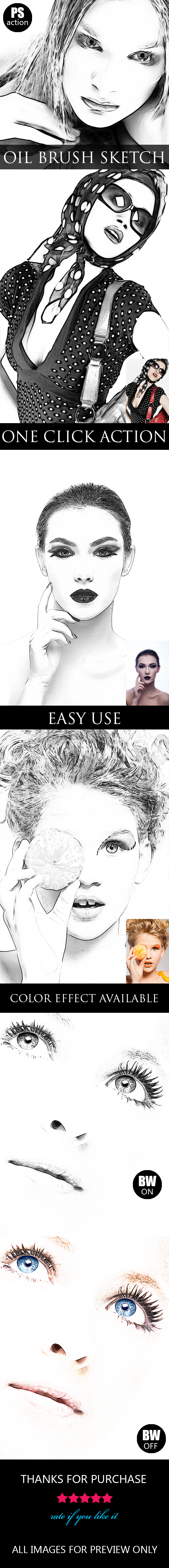 Oil Brush Sketch Paint Effect - Photo Effects Actions