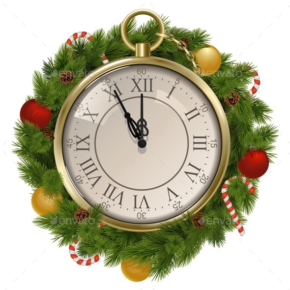 New Year Concept with Clock - New Year Seasons/Holidays