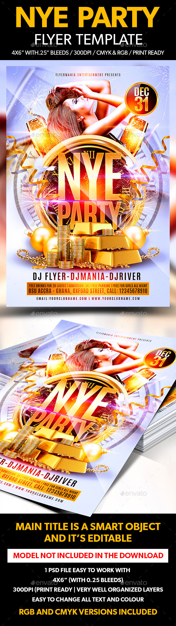 NYE Party Flyer Template - Clubs & Parties Events