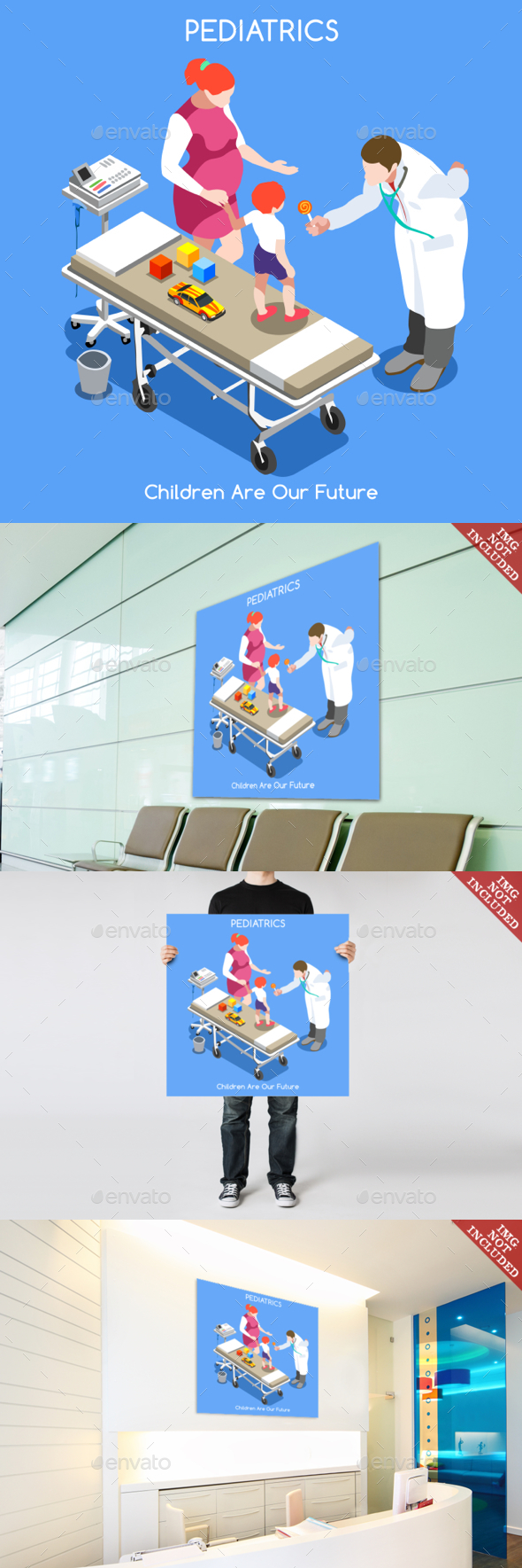 Hospital People Isometric - Health/Medicine Conceptual