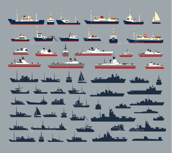 Silhouettes of Ships - Travel Conceptual