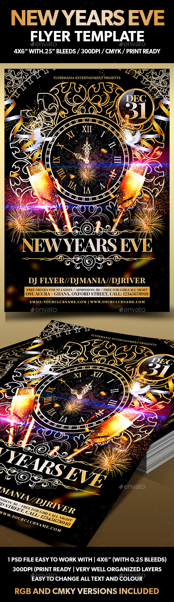 New Years Eve Flyer Template - Holidays Events