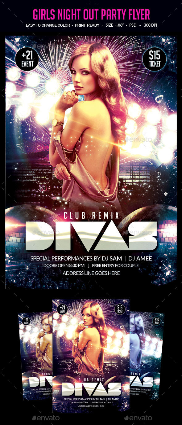 Girls Party Flyer - Clubs & Parties Events