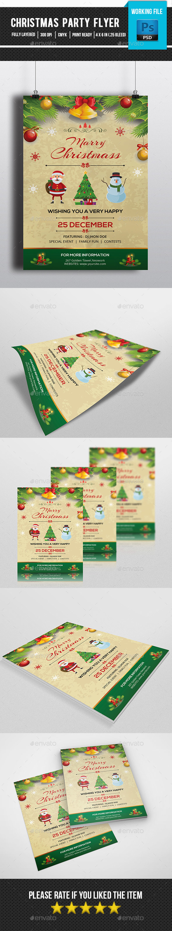 Retro Christmas Party Flyer-V123 - Clubs & Parties Events