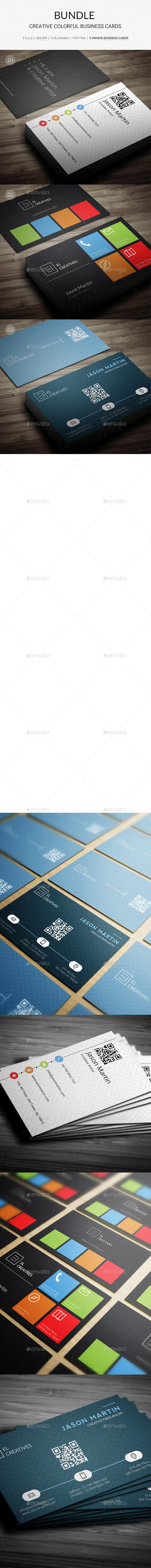 Bundle - Creative Colorful Business Cards - 152 - Creative Business Cards