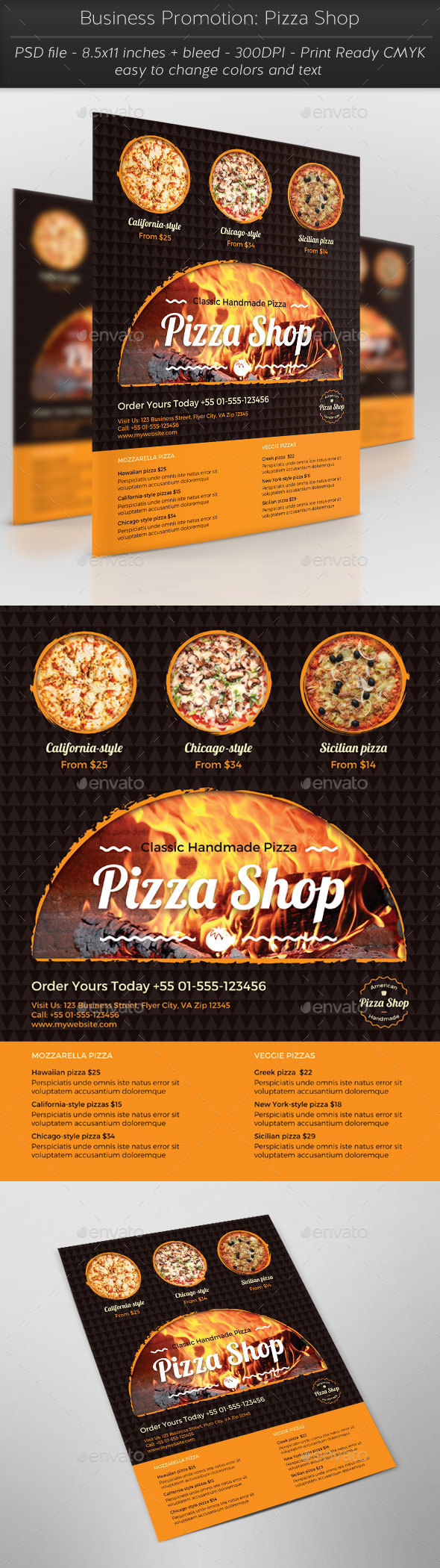 Business Promotion: Pizza Shop - Flyers Print Templates