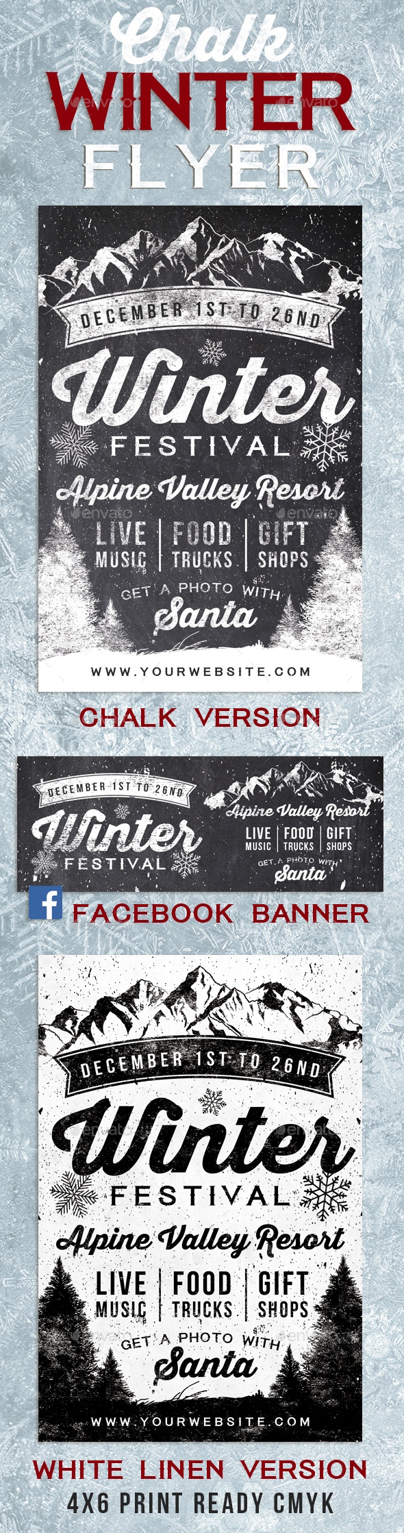 Chalk Winter Festival Flyer - Flyers Print Templates