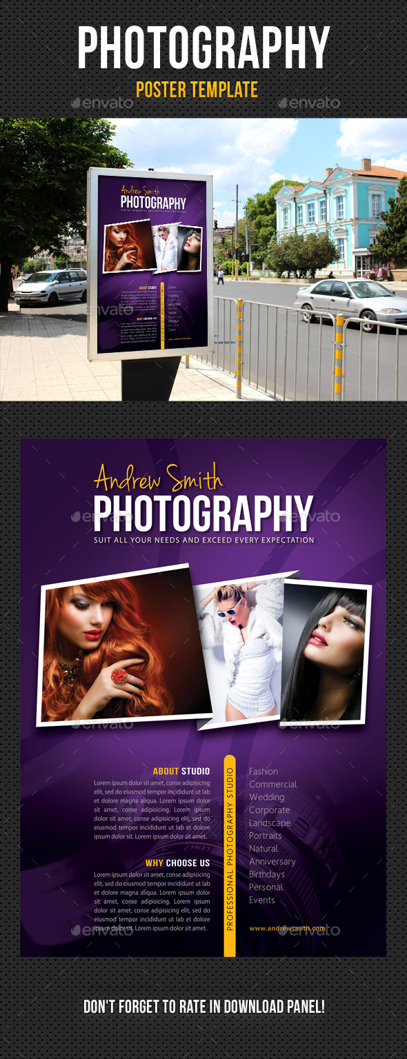 Photography Poster Template V07 - Signage Print Templates