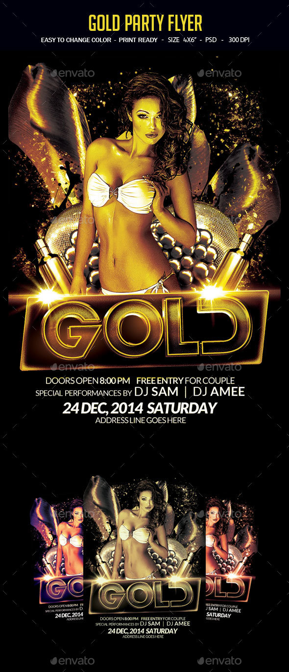 Gold Party Flyer - Clubs & Parties Events
