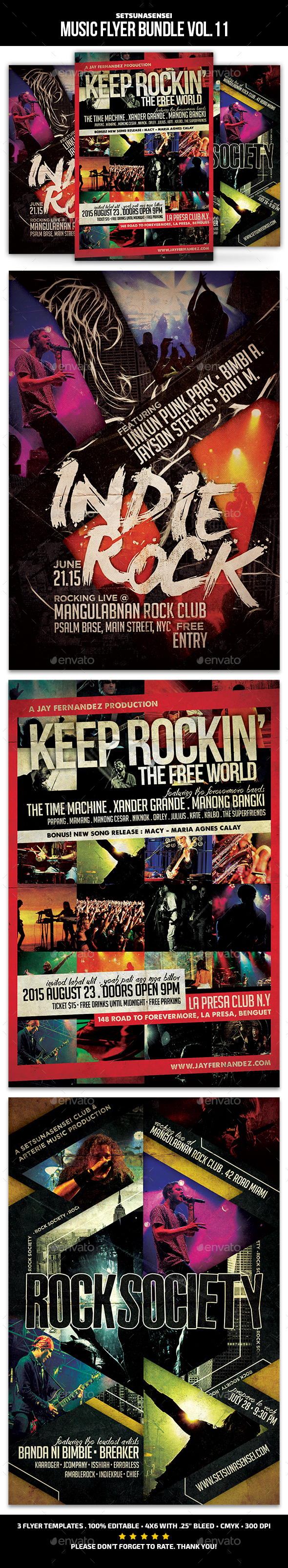 Music Flyer Bundle Vol. 11 - Concerts Events