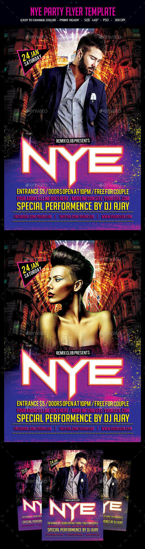 NYE Party Flyer Template - Clubs & Parties Events