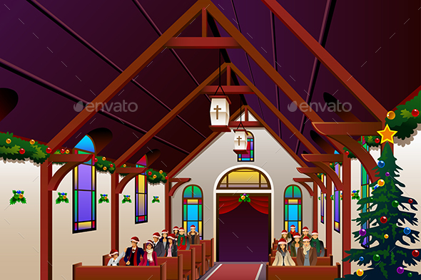 People Celebrating Christmas Eve Inside the Church - Christmas Seasons/Holidays