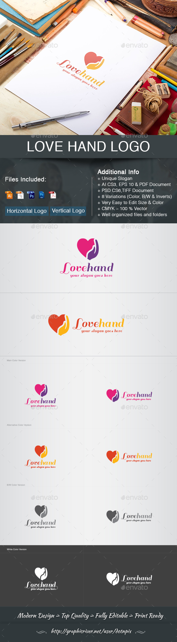 Love Hand Logo - Symbols Logo Templates