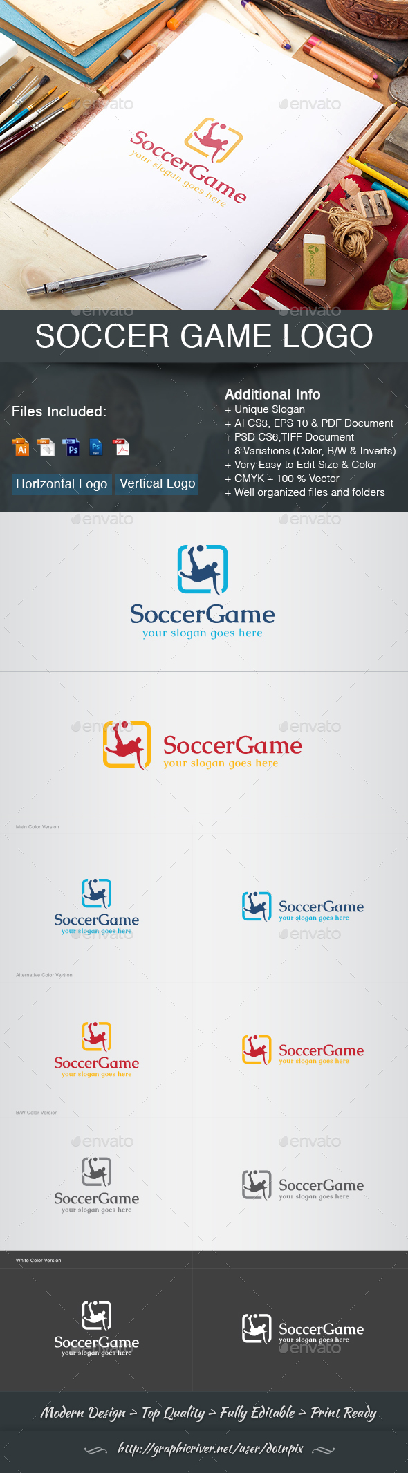Soccer Game Logo - Objects Logo Templates